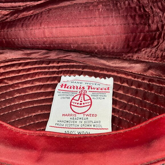 Harris Tweed Brown Tweed Fedora100% Wool 7 1/8 Made in Scotland - Picture 6 of 7